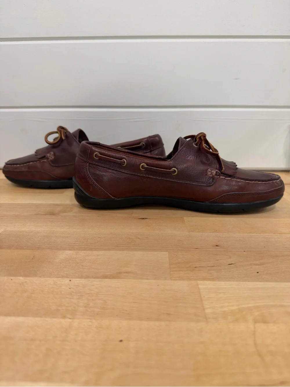 Polo by Ralph Lauren Brown Leather Loafers Boat Shoes Casual Preppy